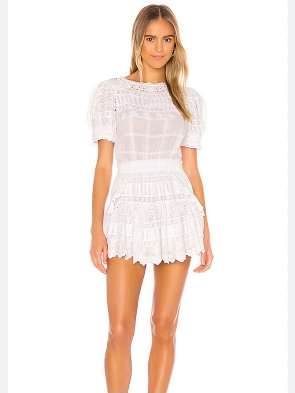 LoveShackFancy's mini Augustine Dress, in white NWT